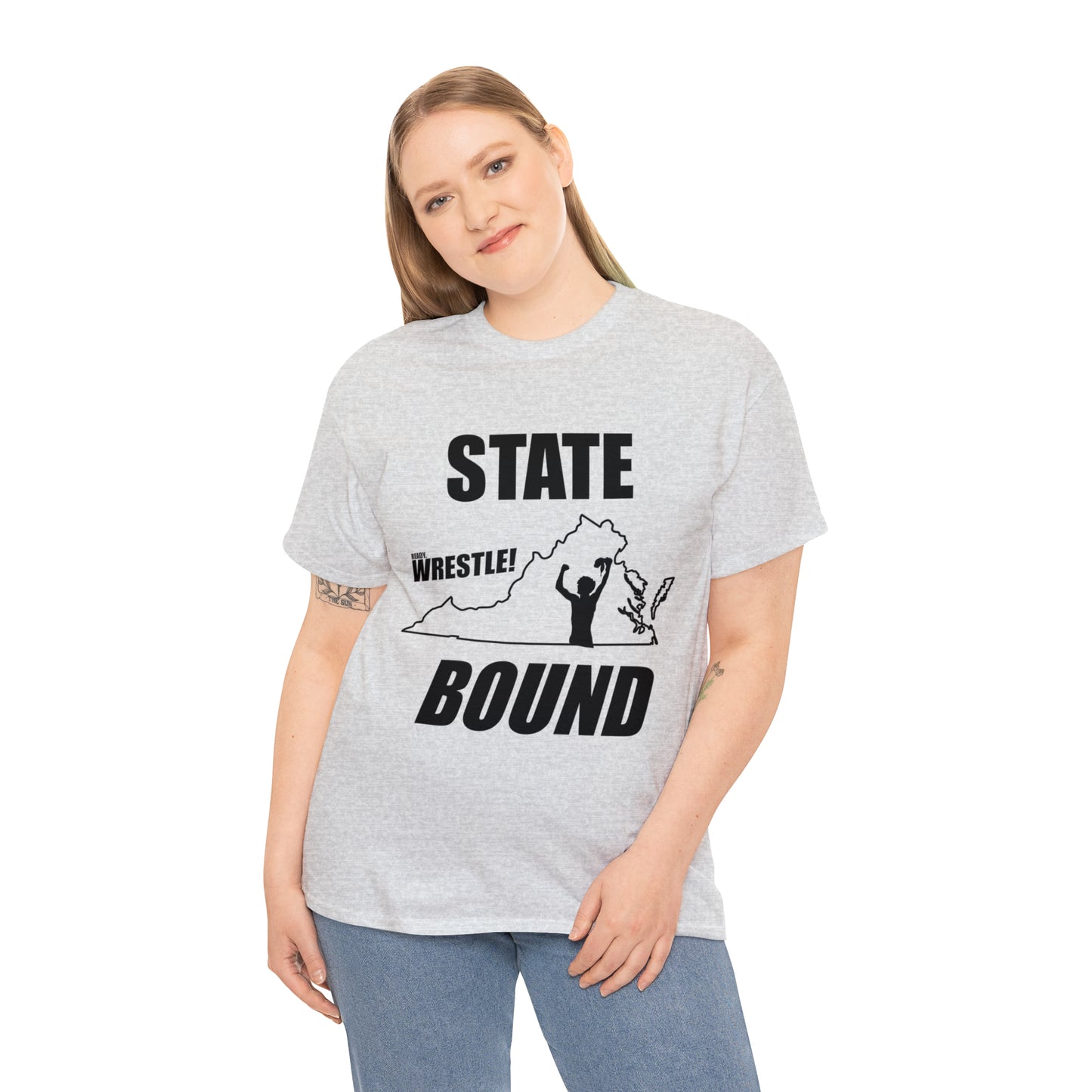 Virginia State Bound, Black Logo, Unisex Heavy Cotton Tee