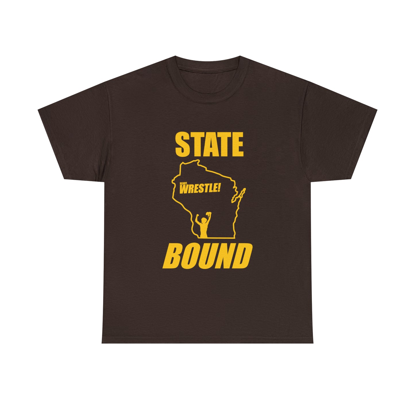 Wisconsin State Bound, Gold Logo, Unisex Heavy Cotton Tee