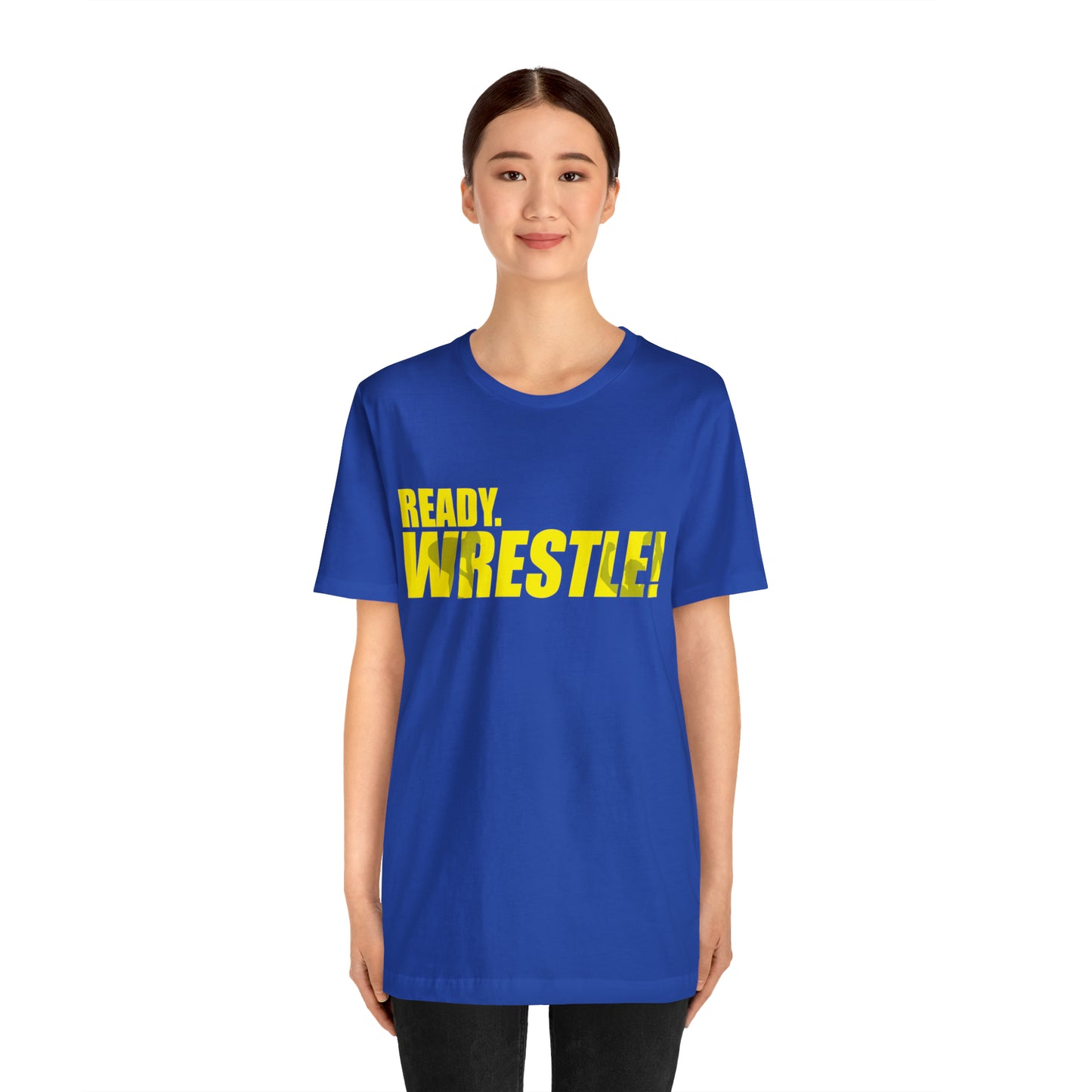 Ready. Wrestle! Gold Logo with Green, Unisex Jersey Short Sleeve Tee