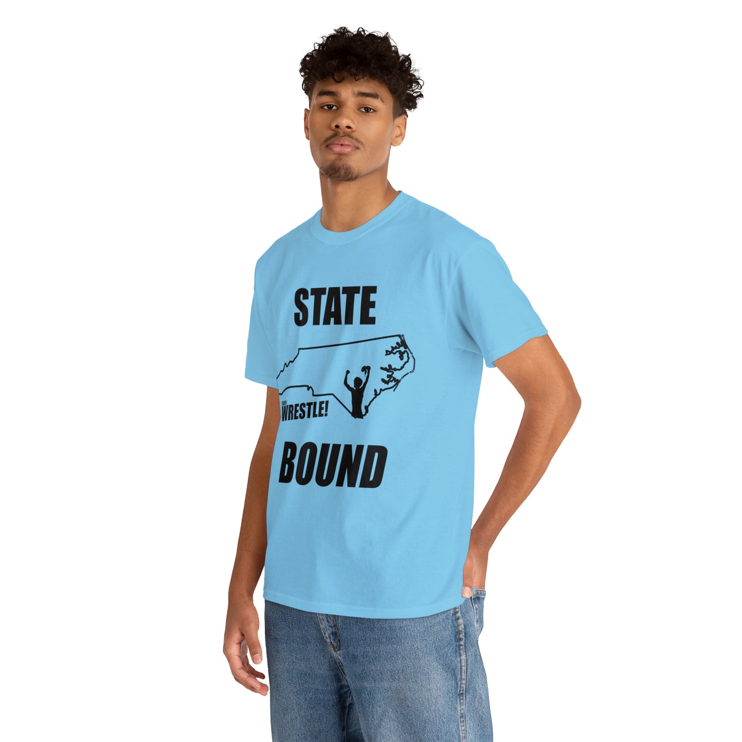 North Carolina State Bound, Black Logo, Unisex Heavy Cotton Tee