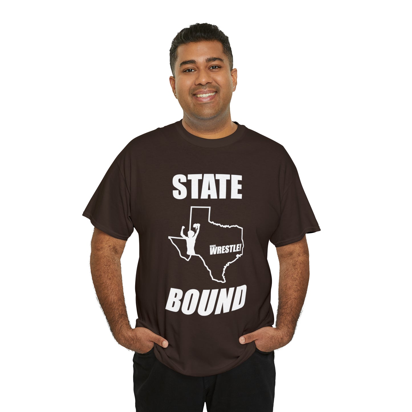 Texas State Bound, White Logo, Unisex Heavy Cotton Tee