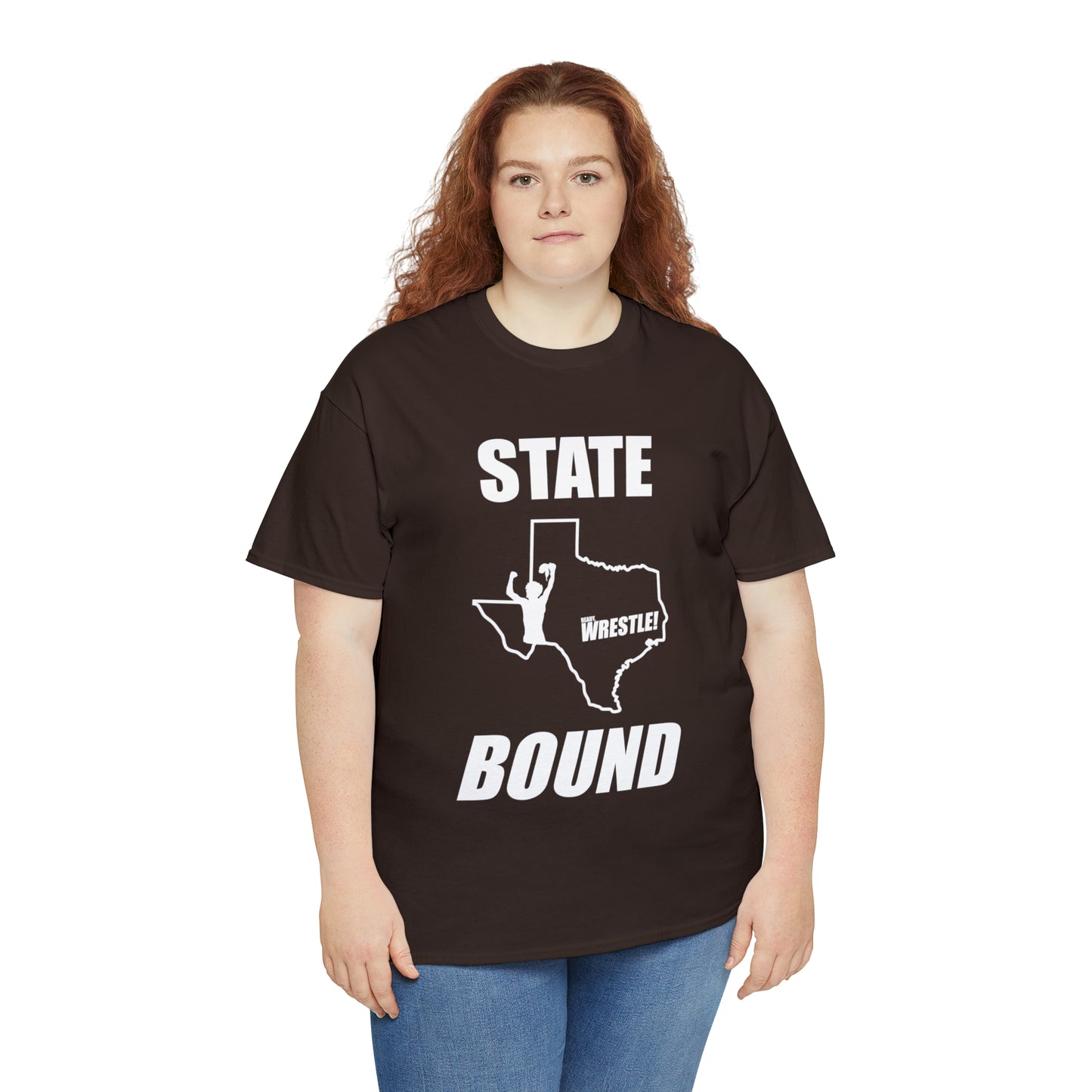 Texas State Bound, White Logo, Unisex Heavy Cotton Tee