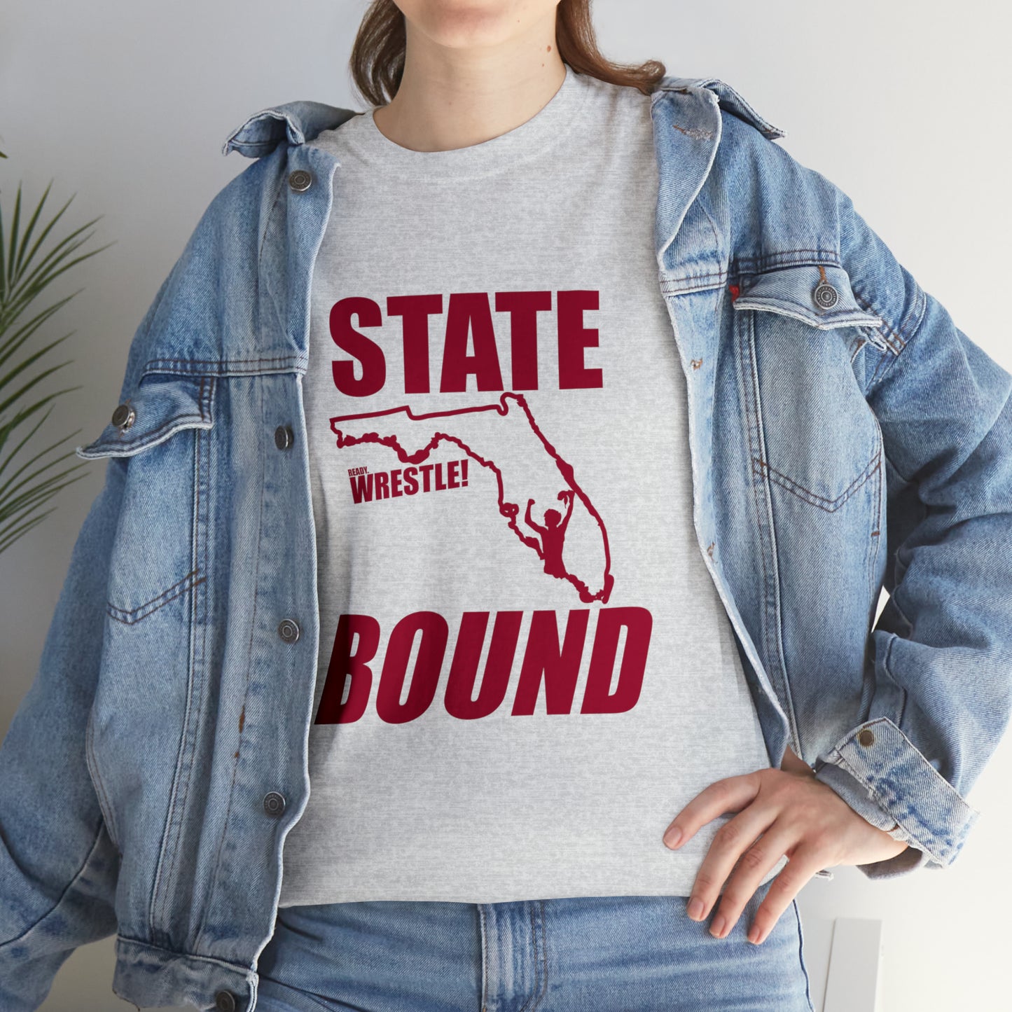 Florida State Bound, Red Logo, Unisex Heavy Cotton Tee