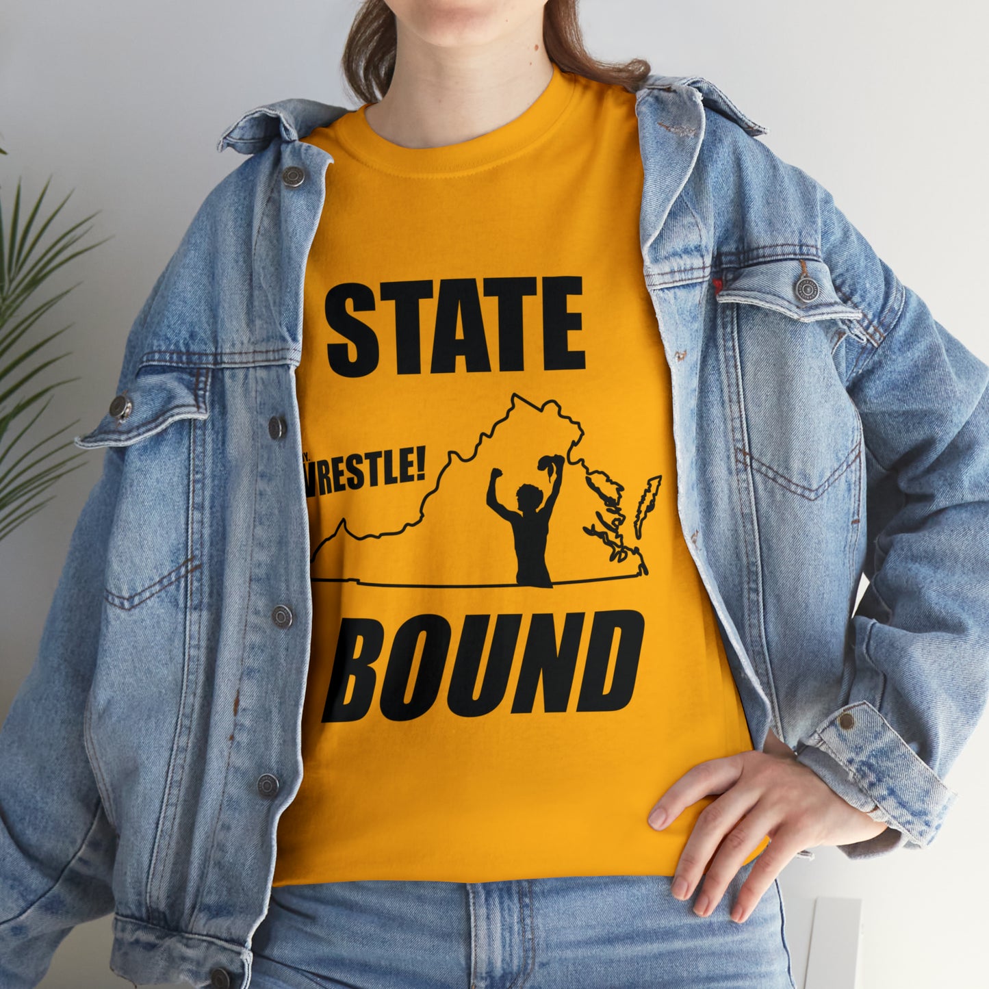 Virginia State Bound, Black Logo, Unisex Heavy Cotton Tee