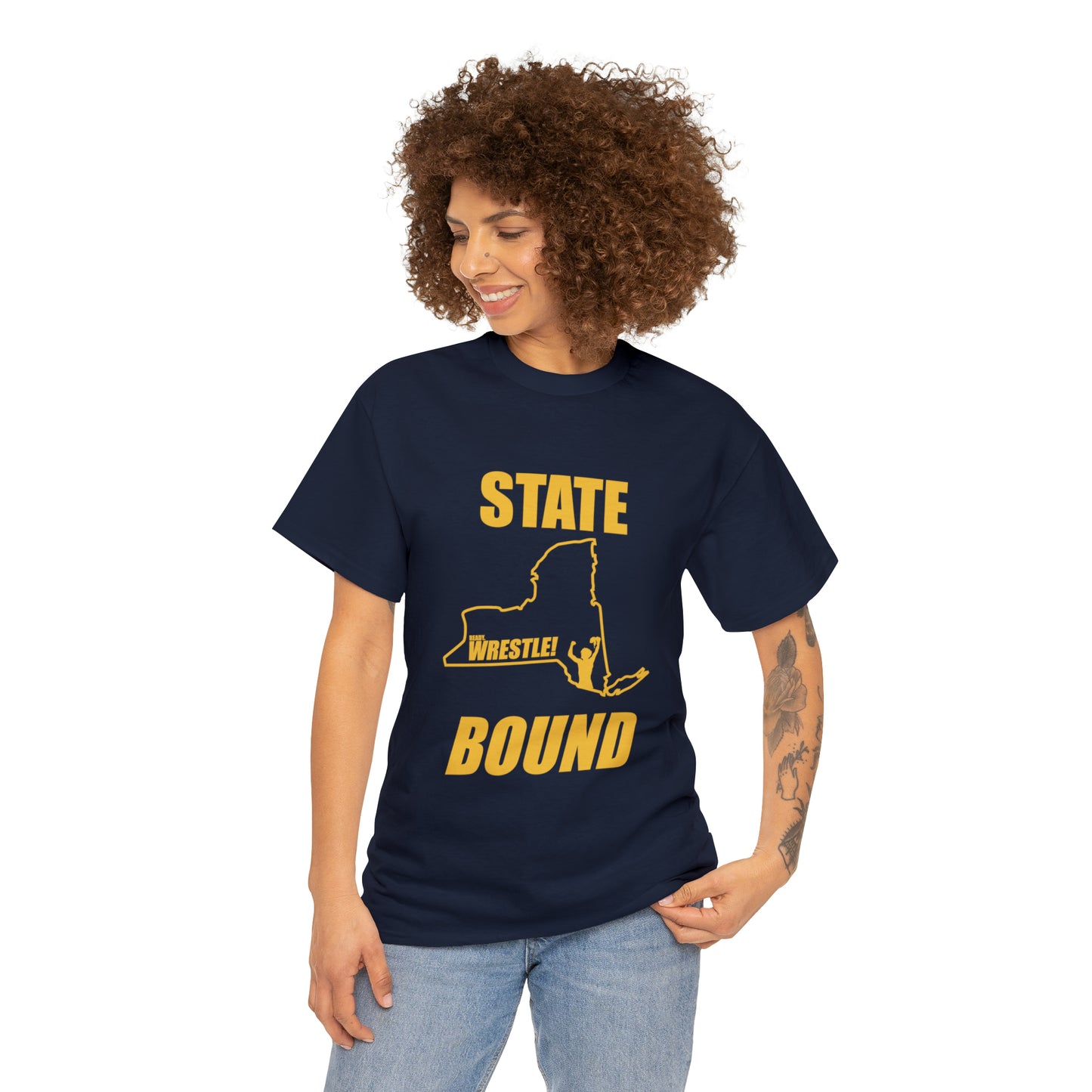 New York State Bound, Gold Logo, Unisex Heavy Cotton Tee