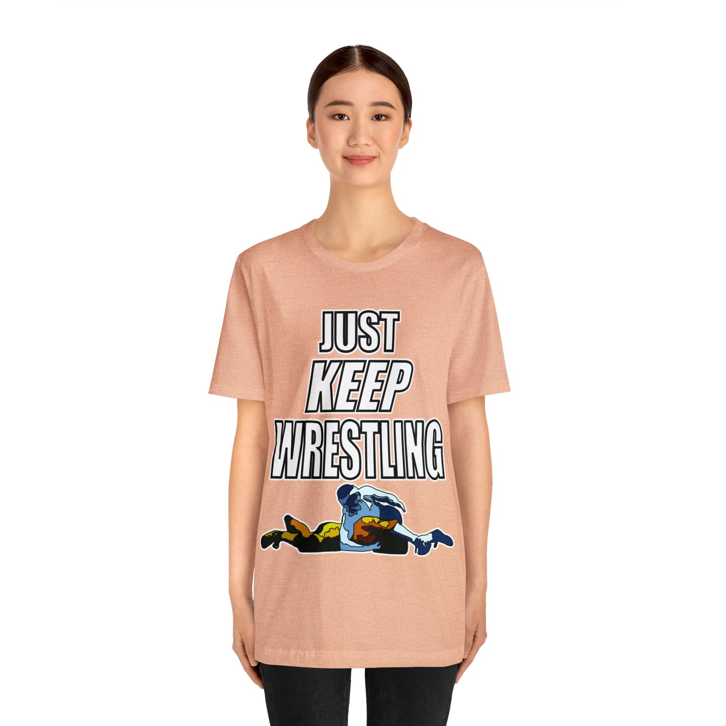 Just Keep Wrestling!, Unisex Heavy Cotton Tee, Bella+Canvas