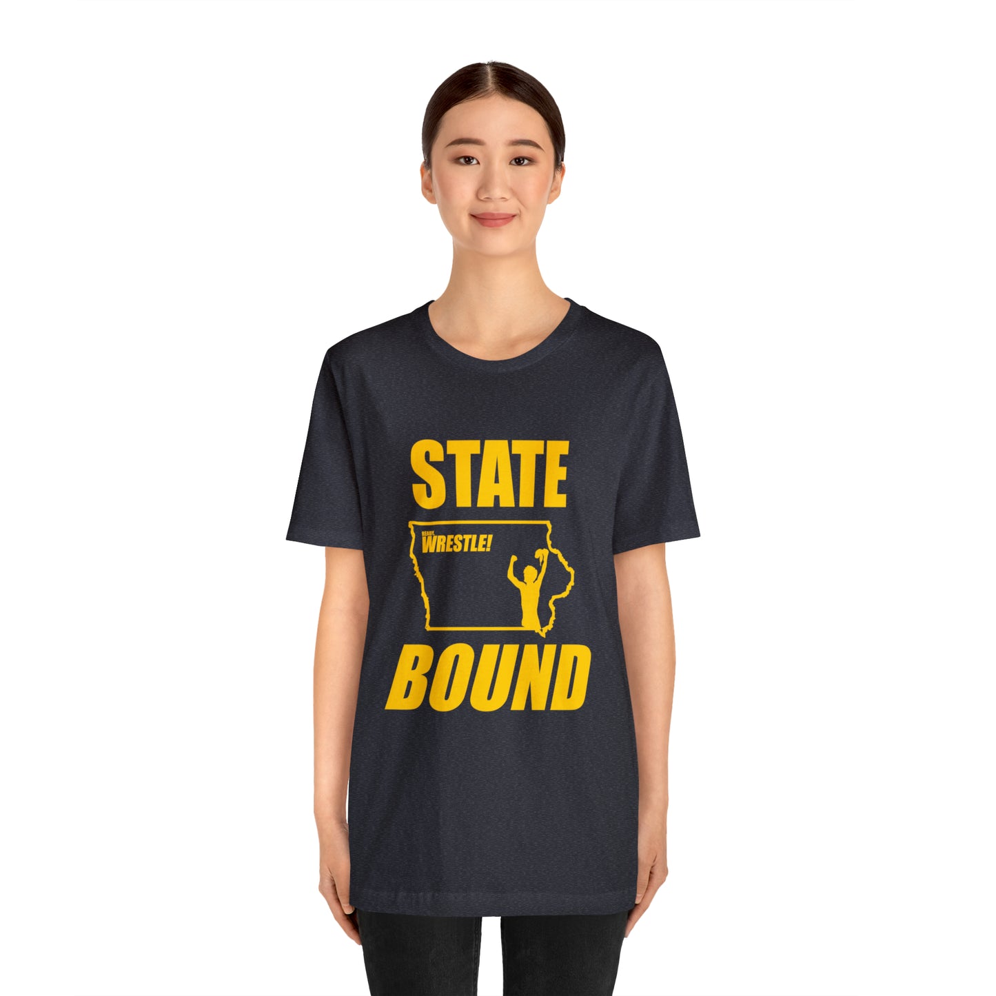 Iowa State Bound, Unisex Jersey Short Sleeve Tee, Gold Logo