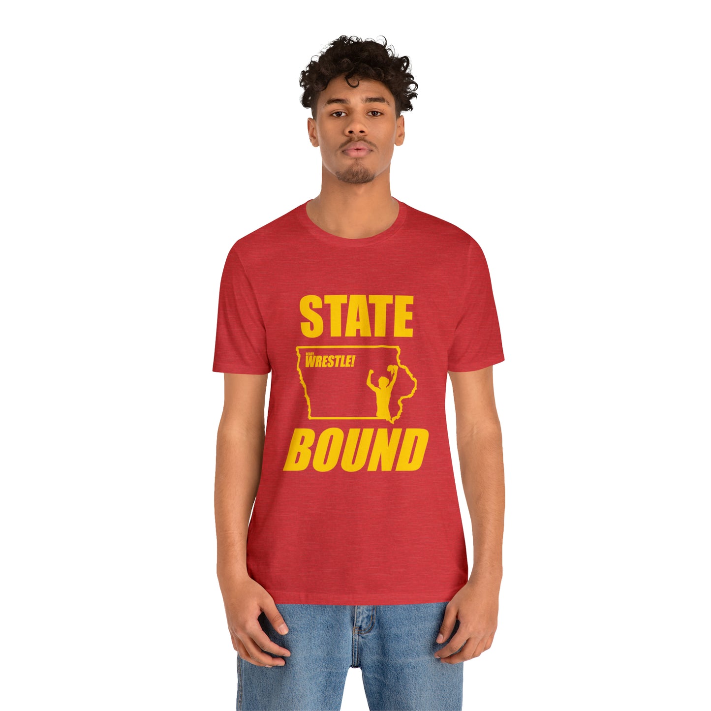 Iowa State Bound, Unisex Jersey Short Sleeve Tee, Gold Logo