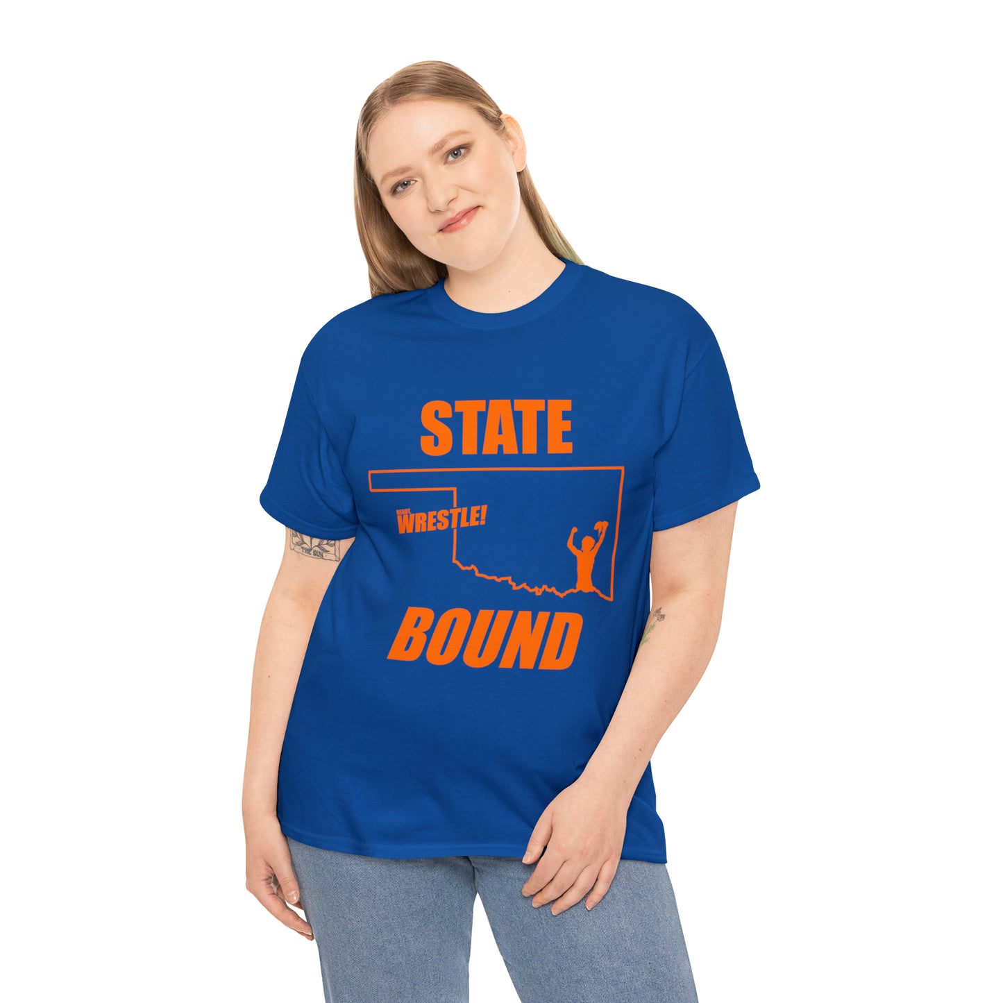 Oklahoma State Bound, Orange Logo, Unisex Heavy Cotton Tee