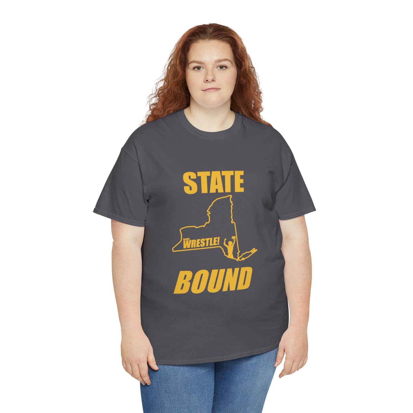 New York State Bound, Gold Logo, Unisex Heavy Cotton Tee