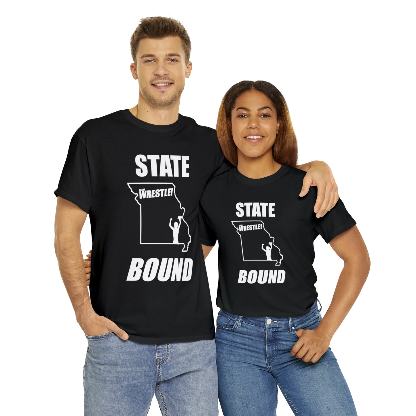 Missouri State Bound, White Logo, Unisex Heavy Cotton Tee