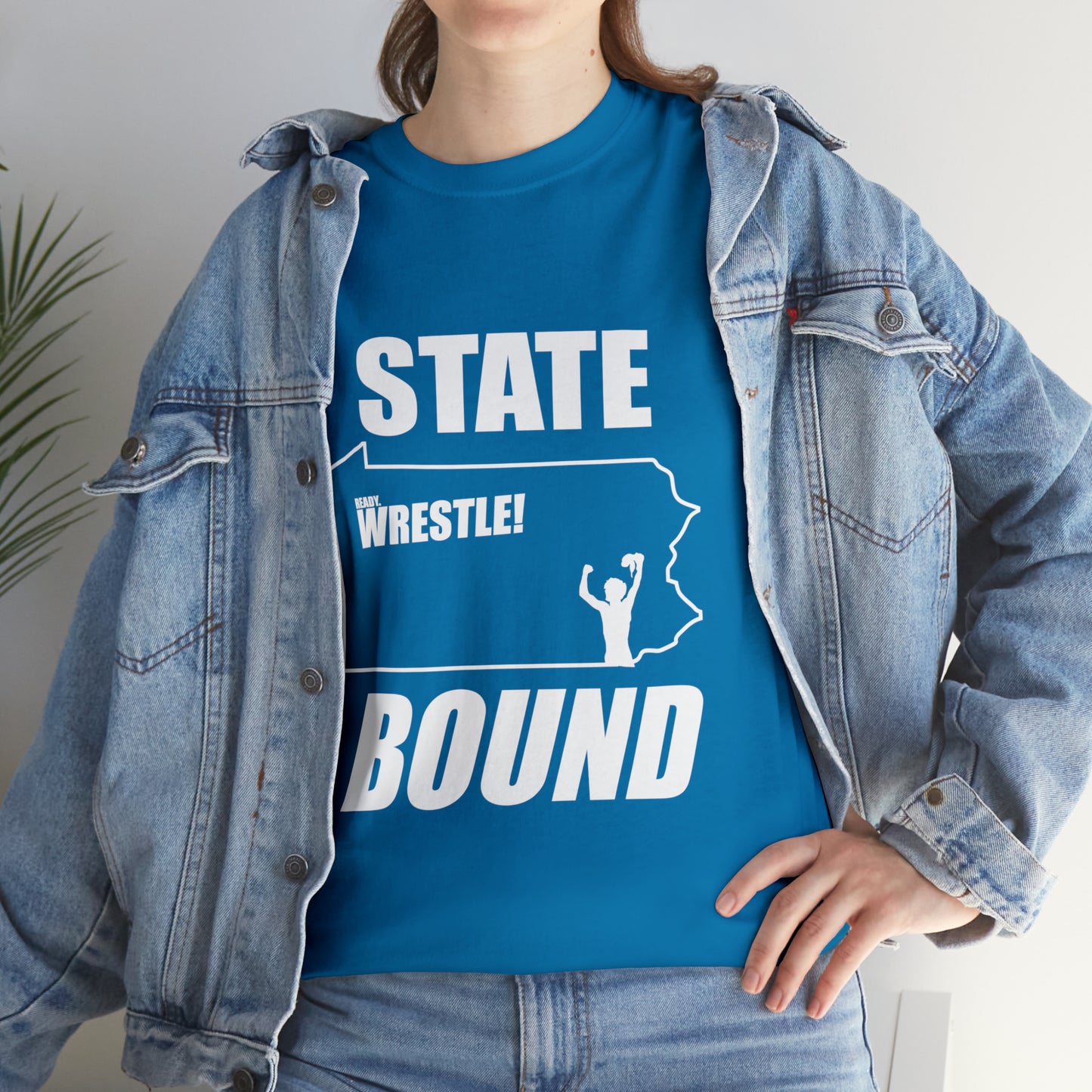 Pennsylvania State Bound, White Logo, Unisex Heavy Cotton Tee