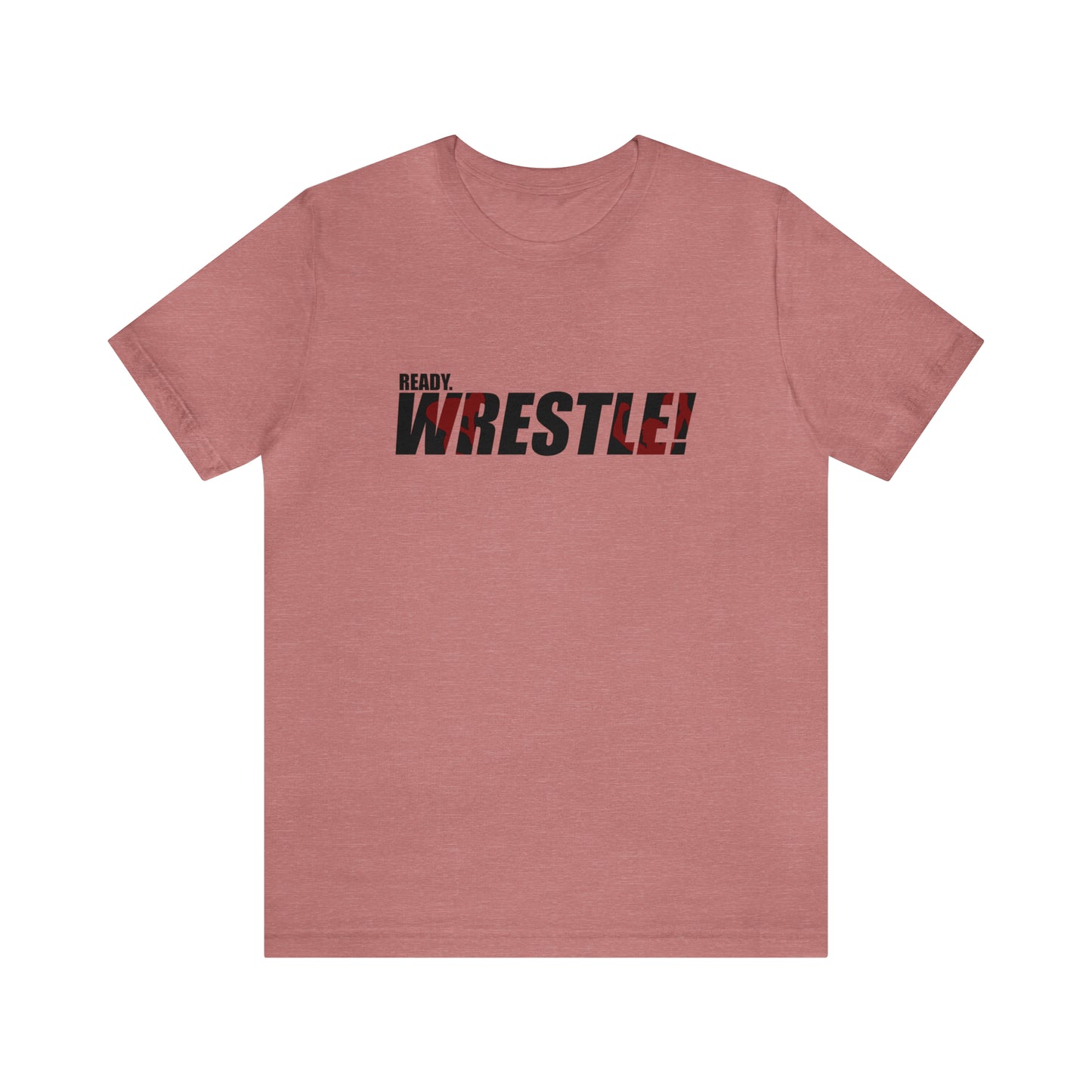 Ready. Wrestle! Black Logo w/Red Silhouettes, Unisex Heavy Cotton Tee Bella+Canvas