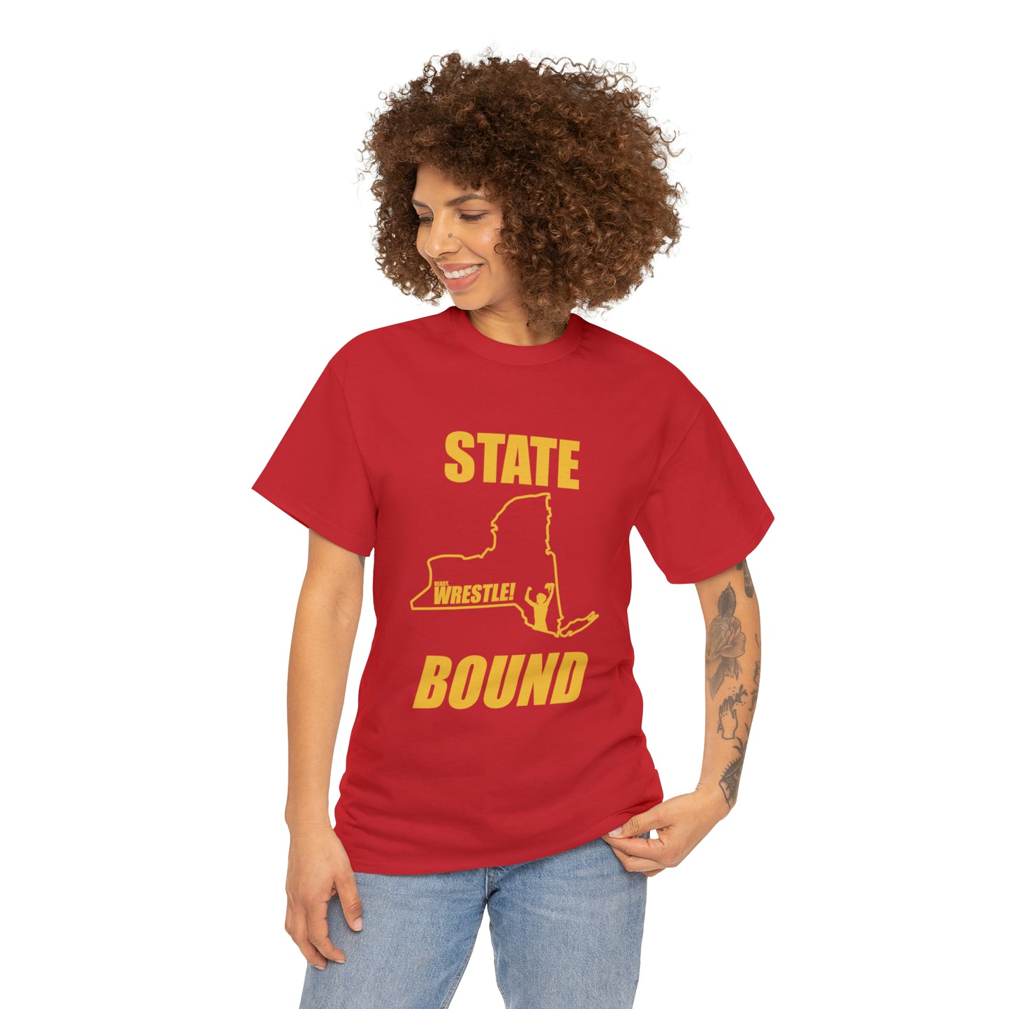 New York State Bound, Gold Logo, Unisex Heavy Cotton Tee