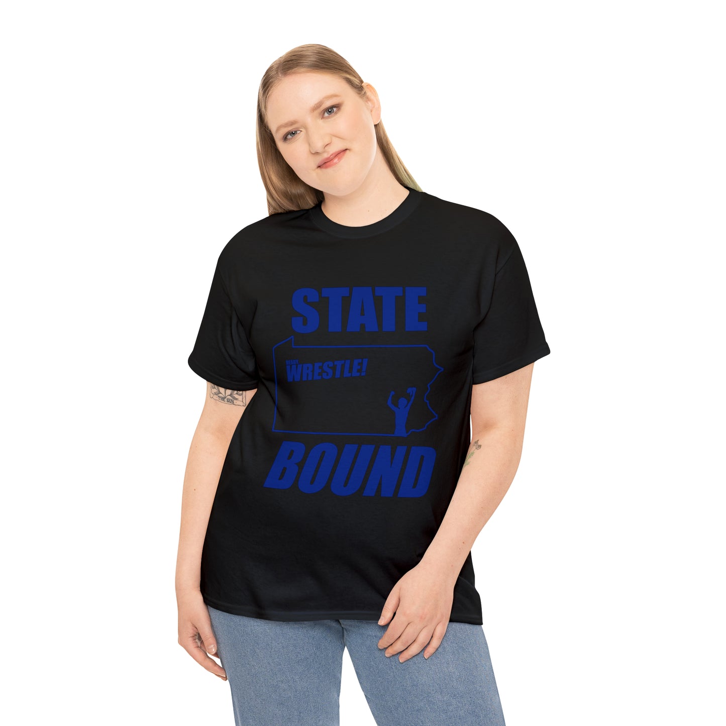 Pennsylvania State Bound, Royal Blue Logo, Unisex Heavy Cotton Tee