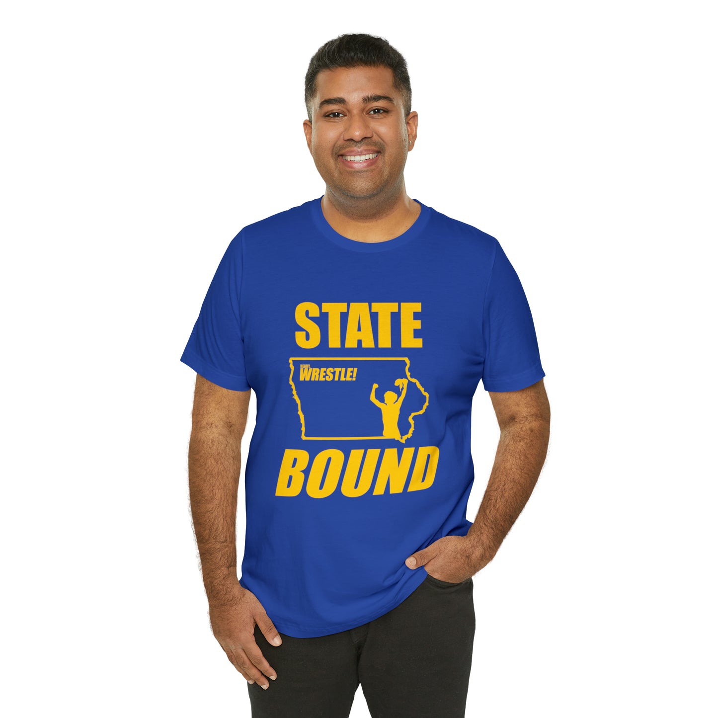 Iowa State Bound, Unisex Jersey Short Sleeve Tee, Gold Logo