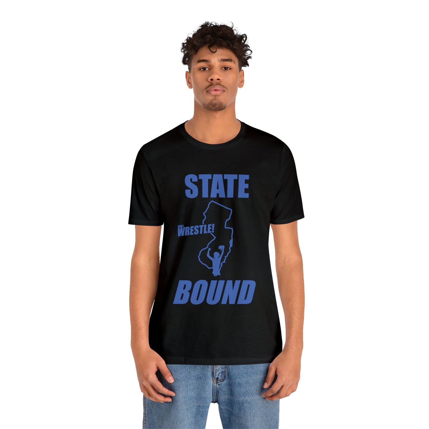 New Jersey State Bound, Blue print, Bella+Canvas 3001, Unisex Jersey Short Sleeve Tee