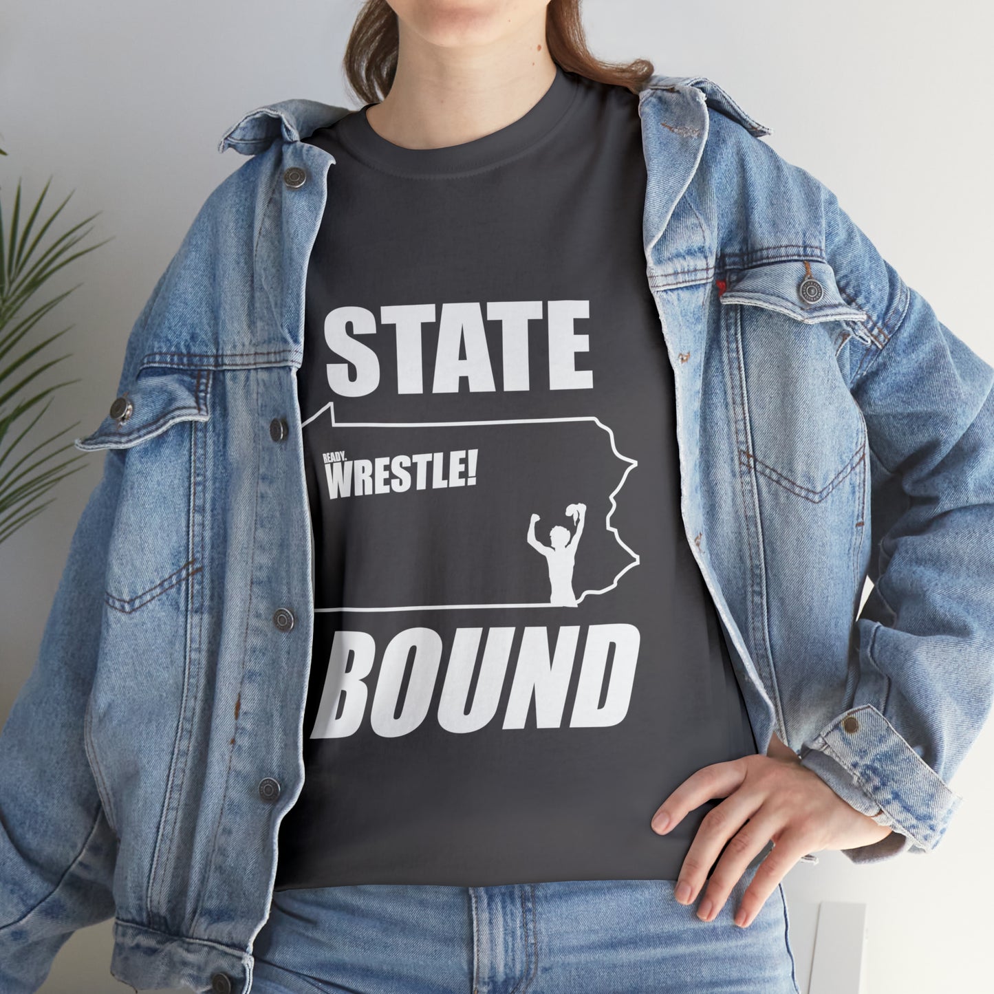 Pennsylvania State Bound, White Logo, Unisex Heavy Cotton Tee