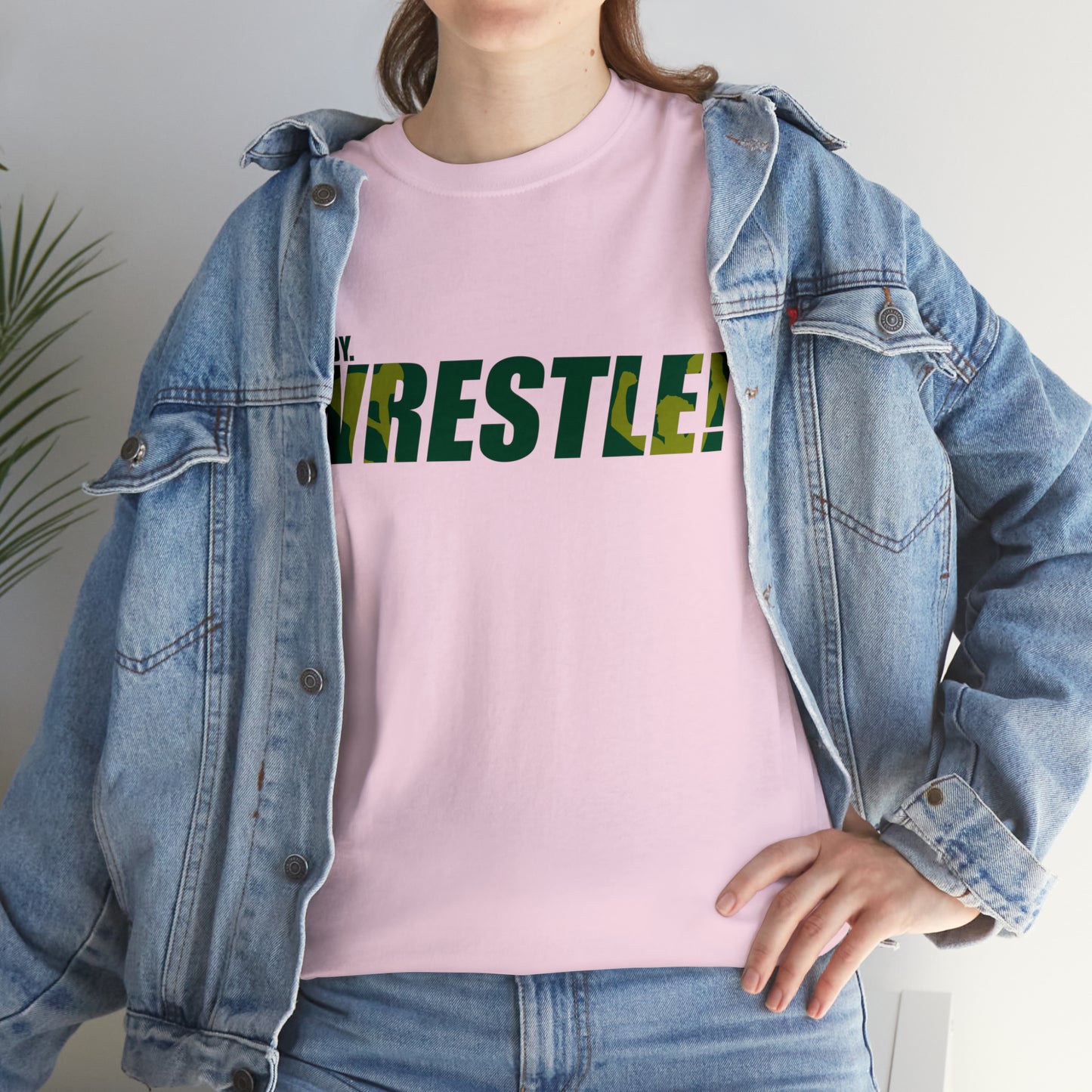 Ready. Wrestle! Green/Gold Logo, Unisex Heavy Cotton Tee