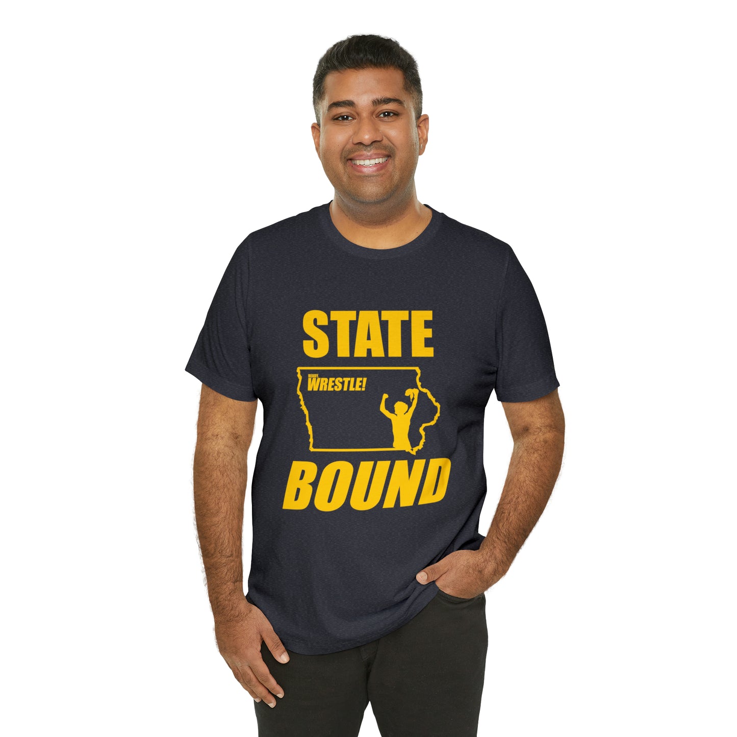 Iowa State Bound, Unisex Jersey Short Sleeve Tee, Gold Logo