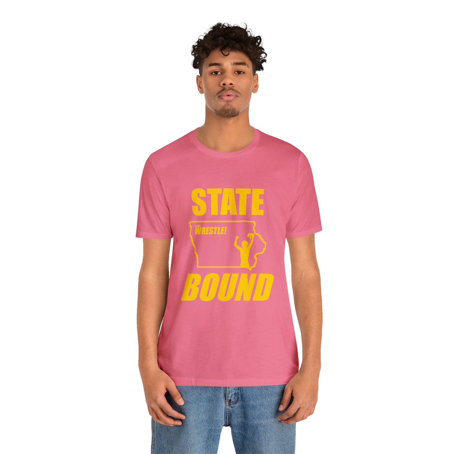 Iowa State Bound, Unisex Jersey Short Sleeve Tee, Gold Logo