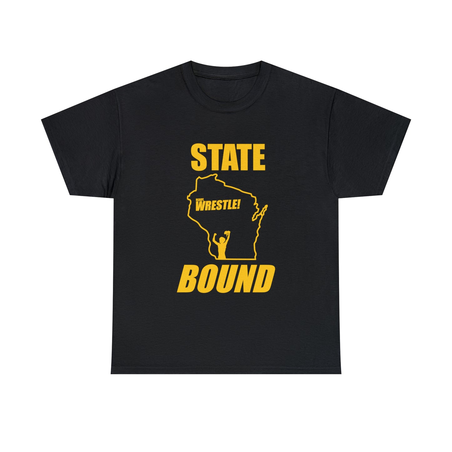 Wisconsin State Bound, Gold Logo, Unisex Heavy Cotton Tee