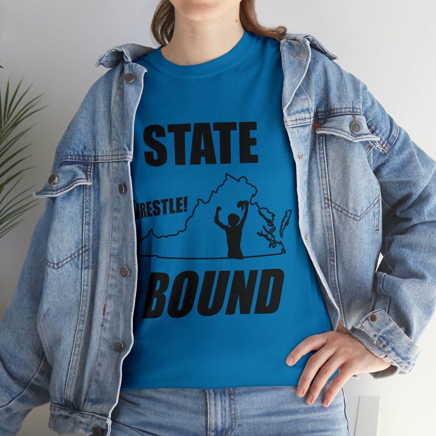 Virginia State Bound, Black Logo, Unisex Heavy Cotton Tee