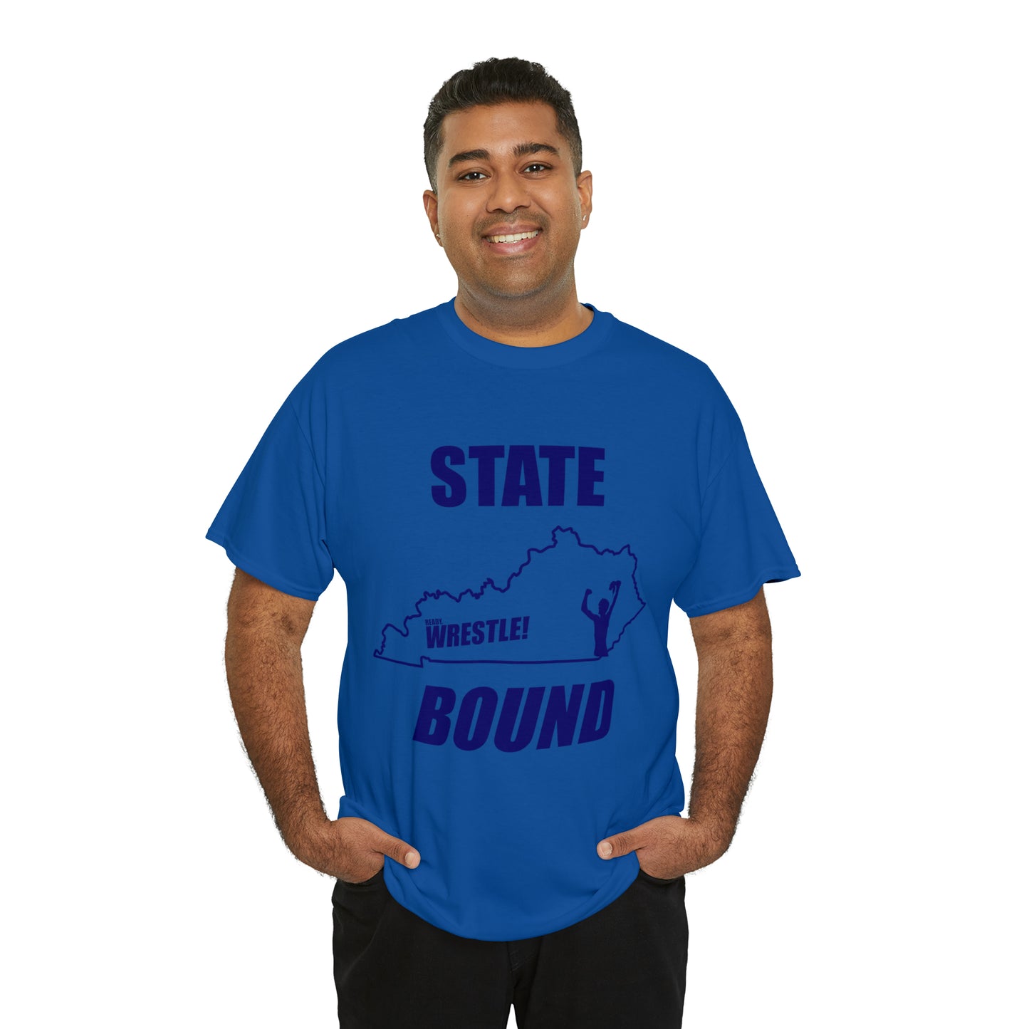 Kentucky State Bound, Royal Blue Logo, Unisex Heavy Cotton Tee