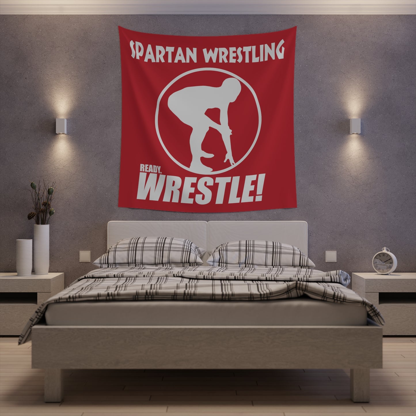 Spartan Wrestling Printed Wall Tapestry