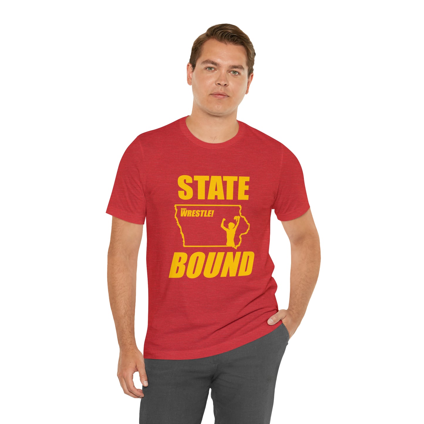 Iowa State Bound, Unisex Jersey Short Sleeve Tee, Gold Logo