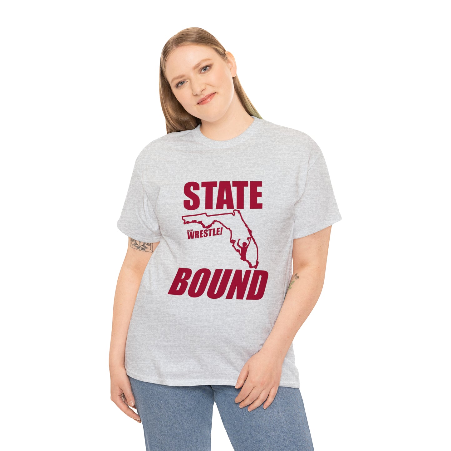 Florida State Bound, Red Logo, Unisex Heavy Cotton Tee