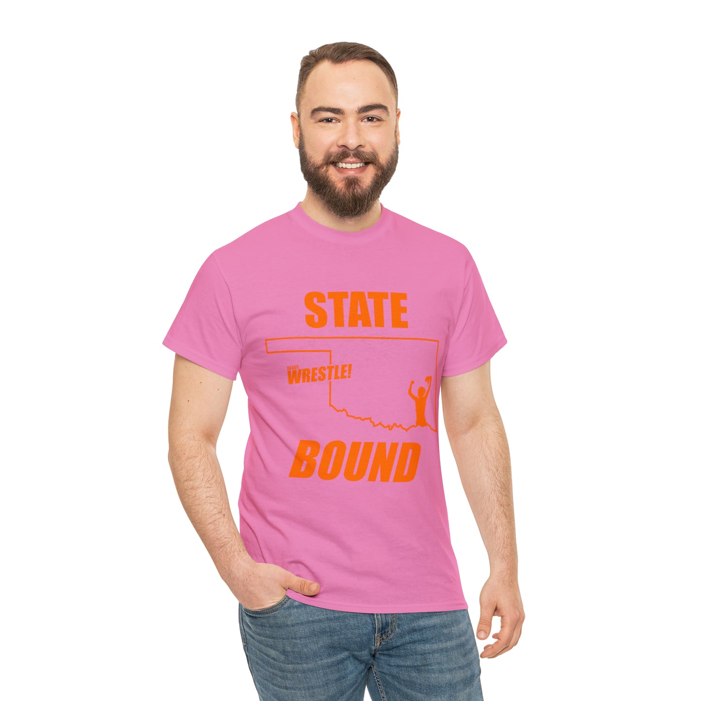 Oklahoma State Bound, Orange Logo, Unisex Heavy Cotton Tee