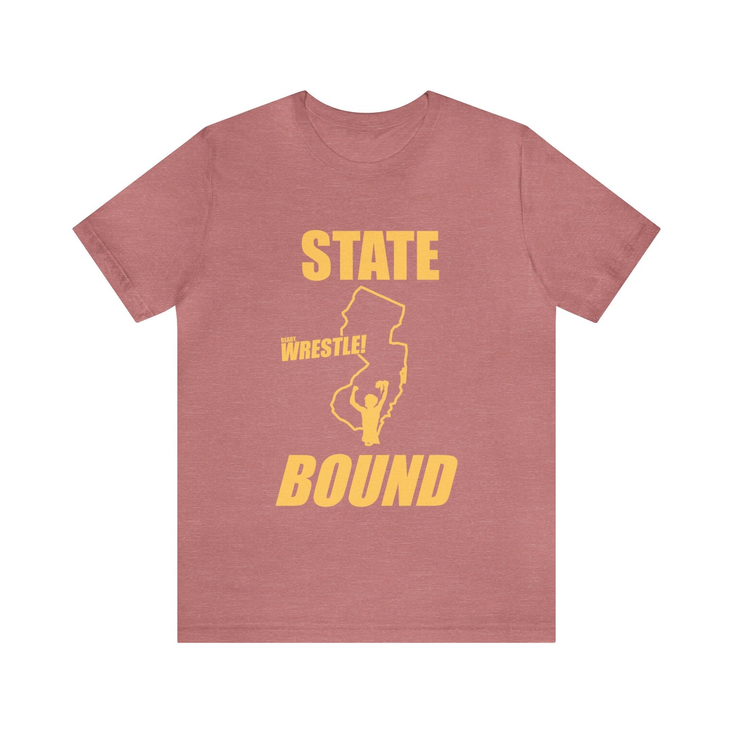 New Jersey State Bound, Gold Print, Bella+Canvas 3001, Unisex Jersey Short Sleeve Tee