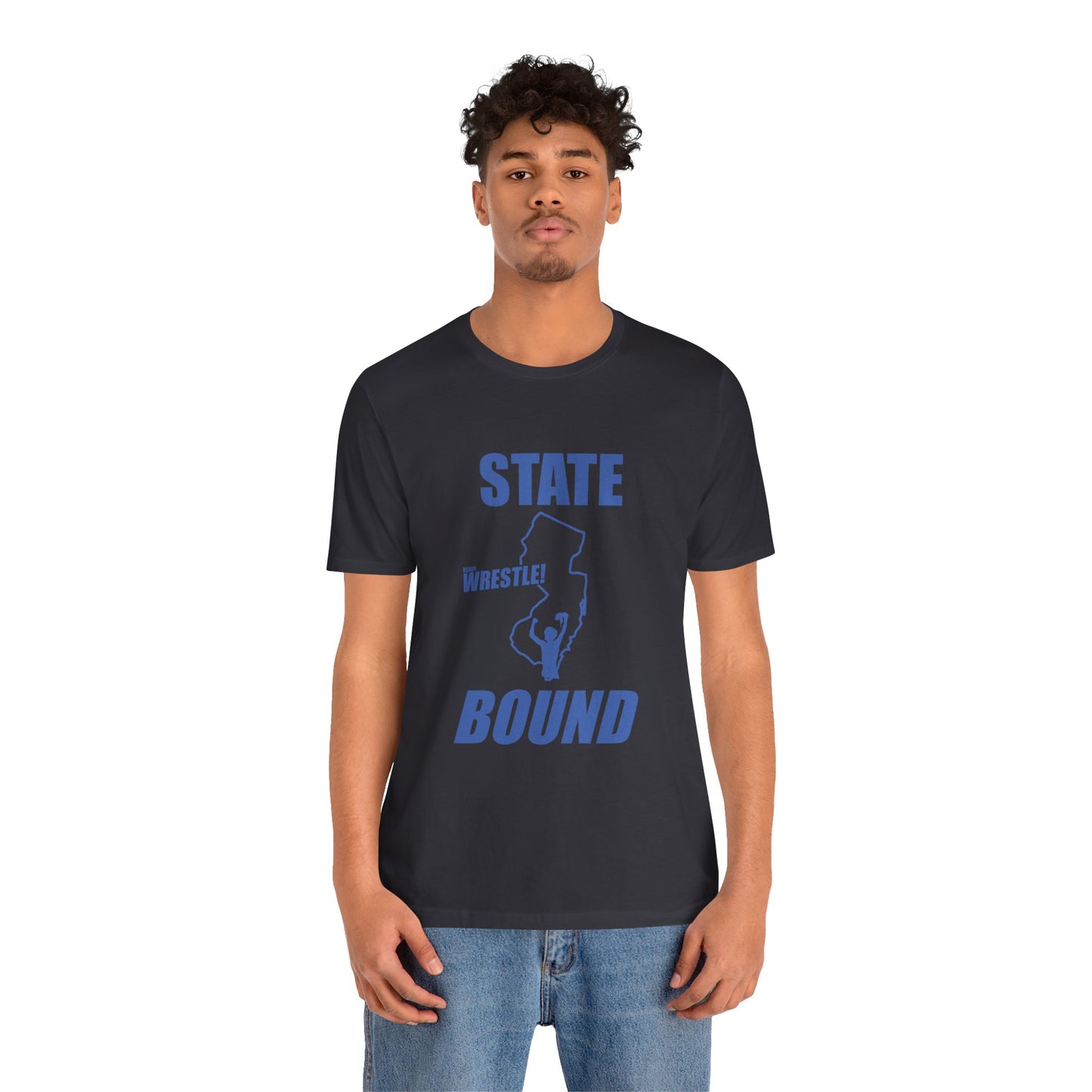 New Jersey State Bound, Blue print, Bella+Canvas 3001, Unisex Jersey Short Sleeve Tee