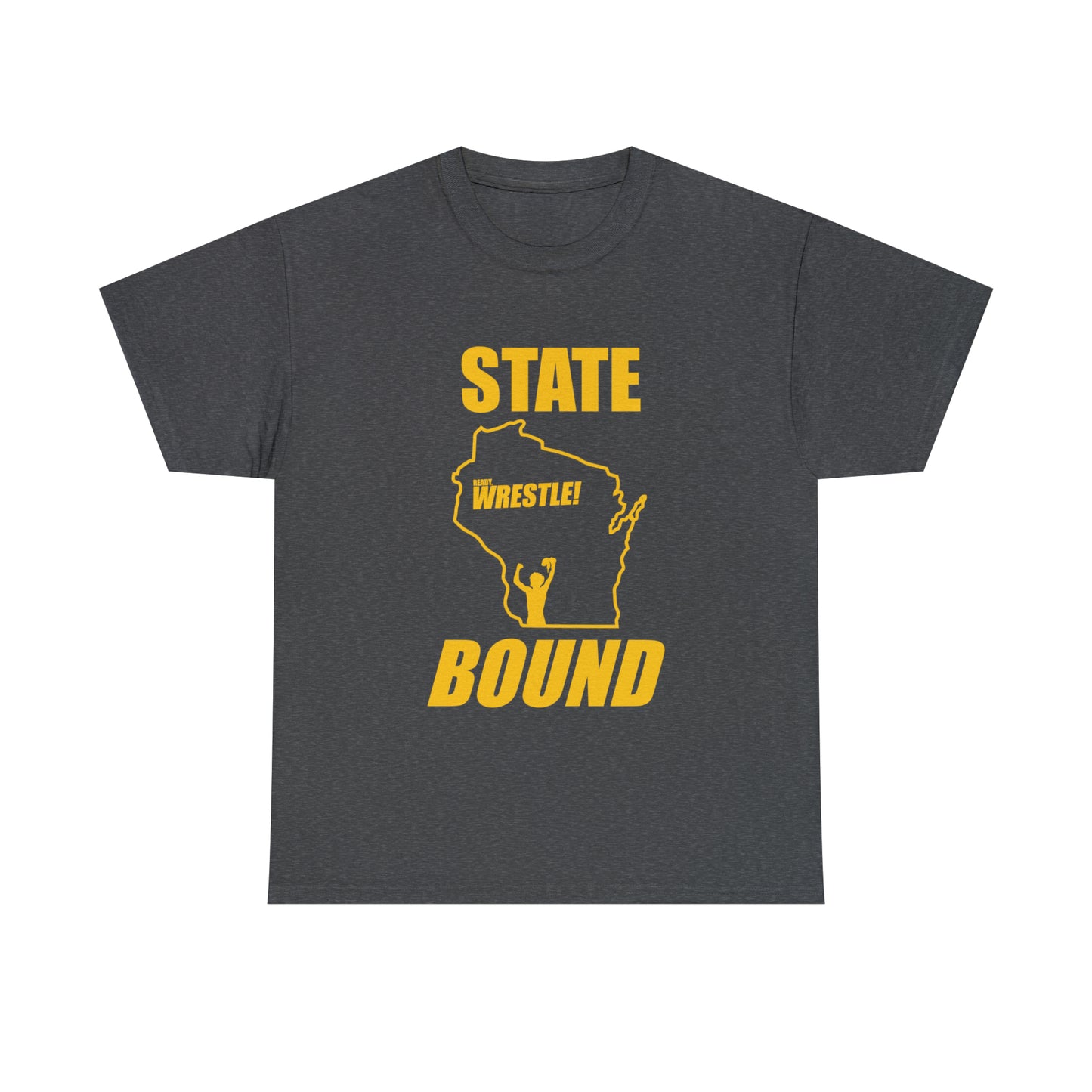 Wisconsin State Bound, Gold Logo, Unisex Heavy Cotton Tee