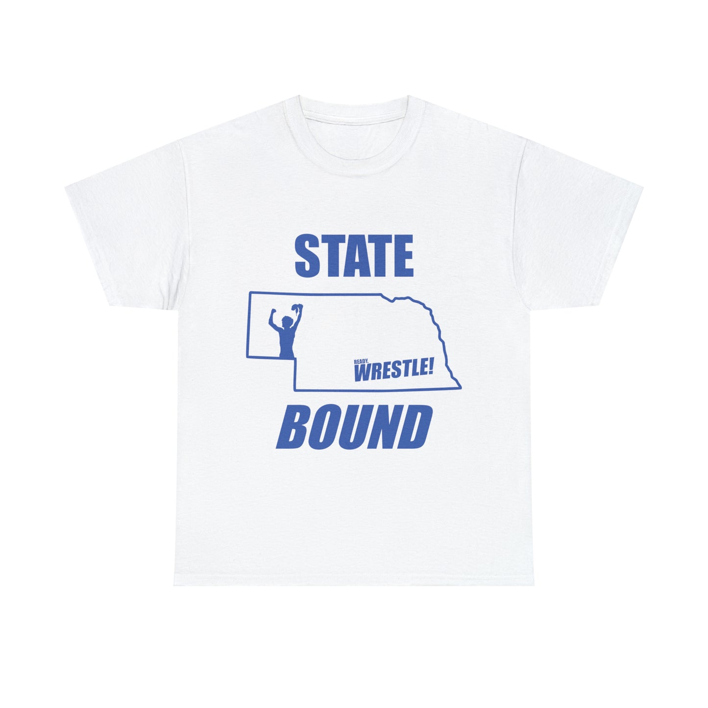 Nebraska State Bound, Royal Blue Logo, Unisex Heavy Cotton Tee