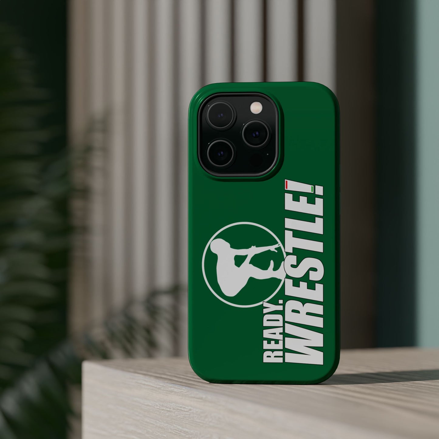 Ready. Wrestle! Green iPhone Magnetic Impact-Resistant Case