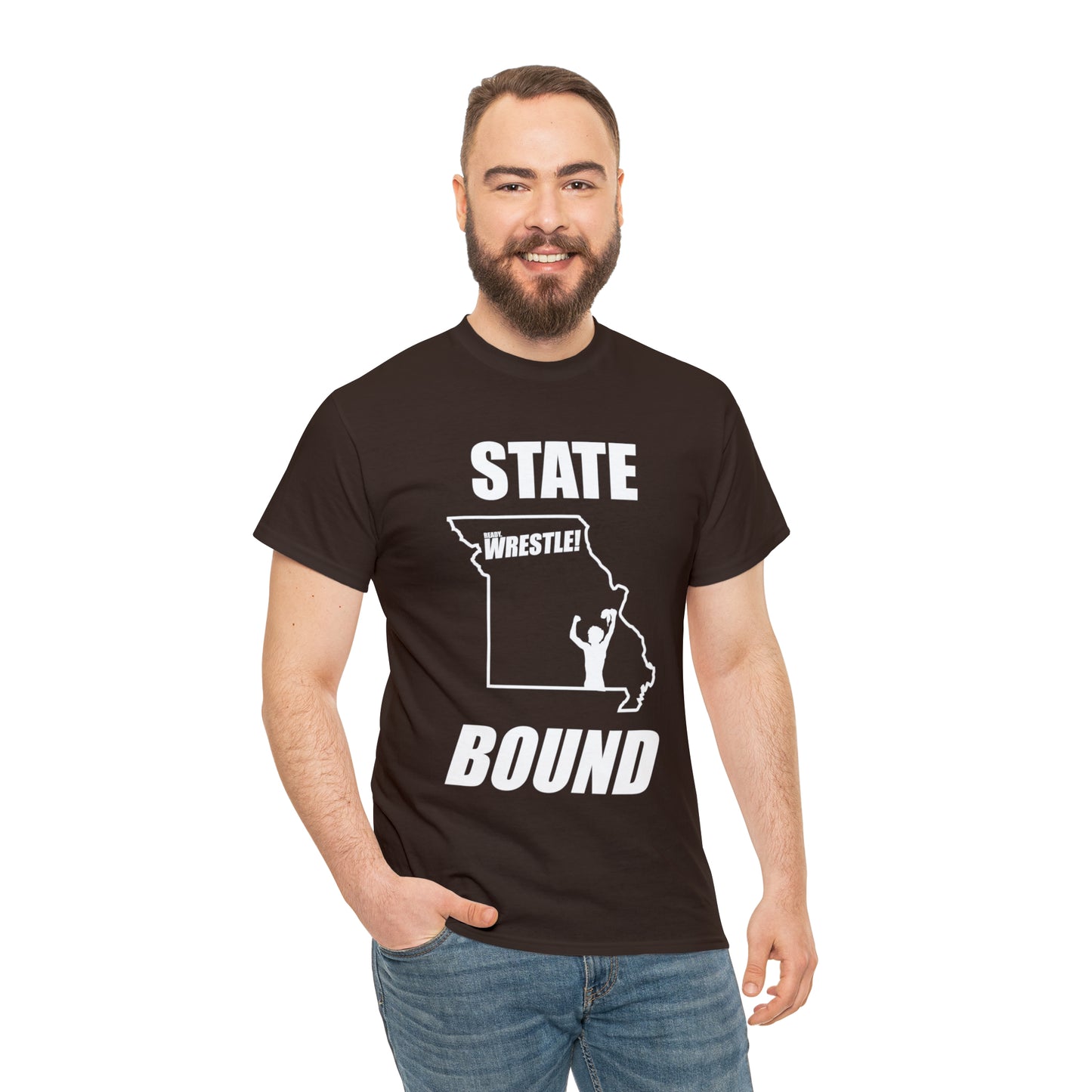 Missouri State Bound, White Logo, Unisex Heavy Cotton Tee