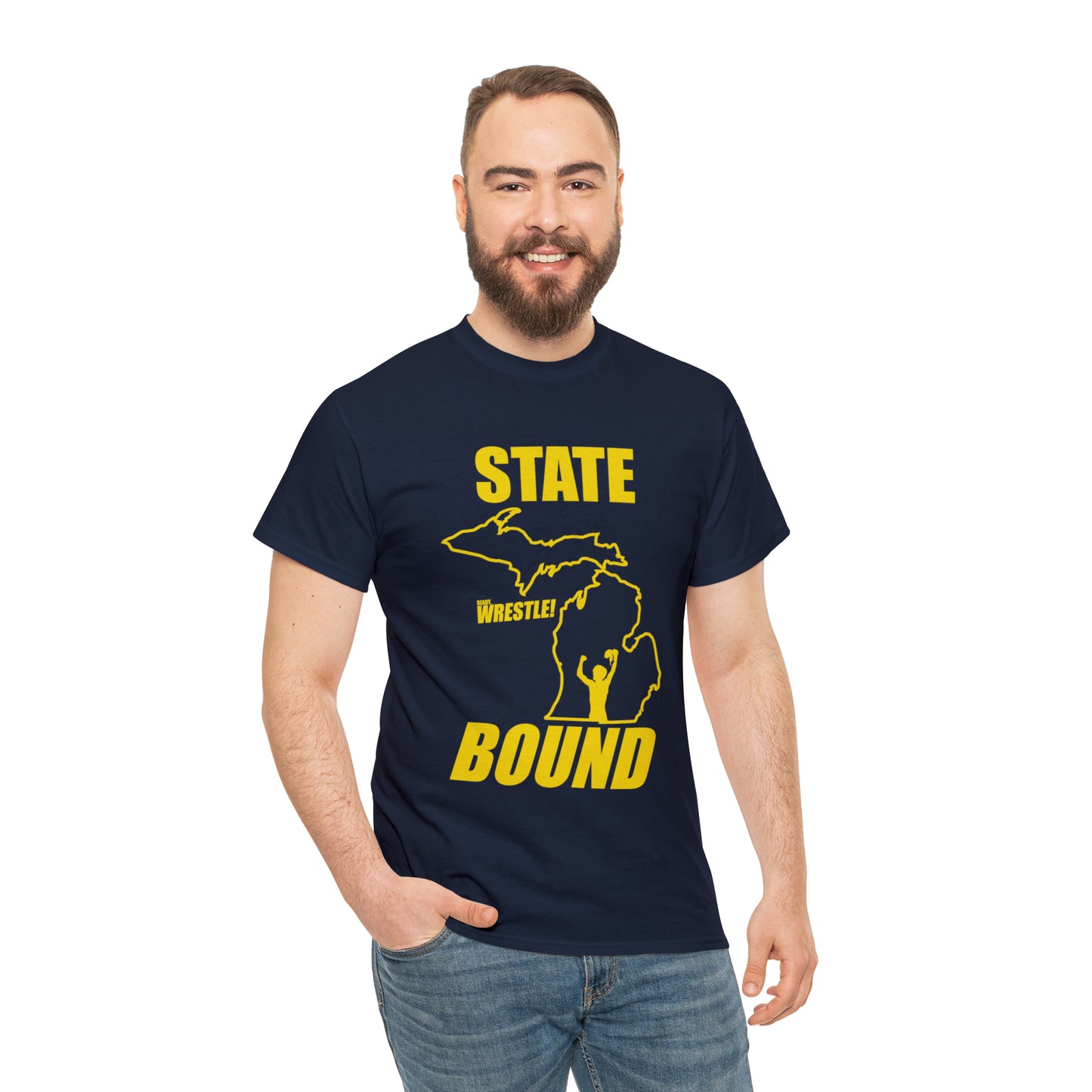 Michigan State Bound, Gold Logo, Unisex Heavy Cotton Tee