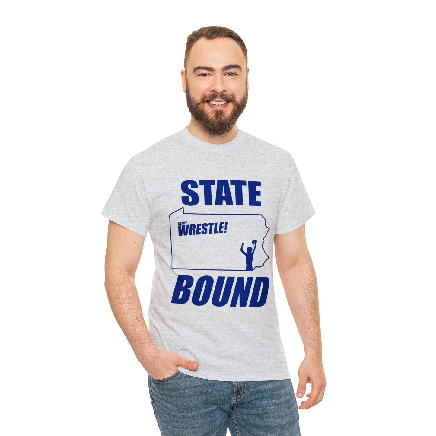 Pennsylvania State Bound, Royal Blue Logo, Unisex Heavy Cotton Tee