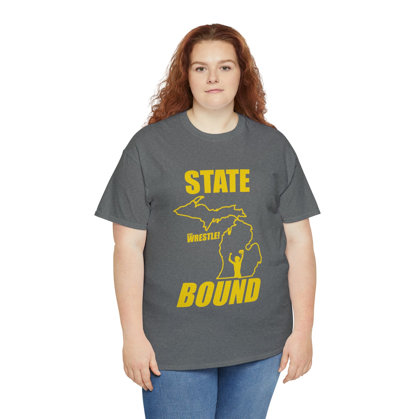 Michigan State Bound, Gold Logo, Unisex Heavy Cotton Tee