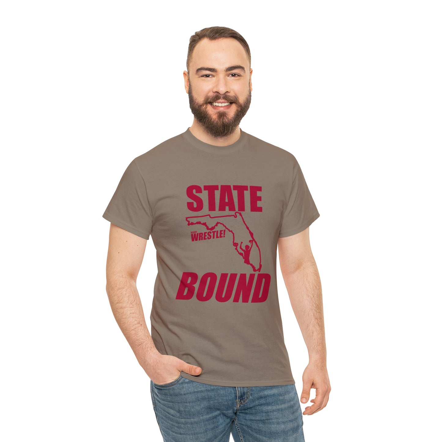 Florida State Bound, Red Logo, Unisex Heavy Cotton Tee