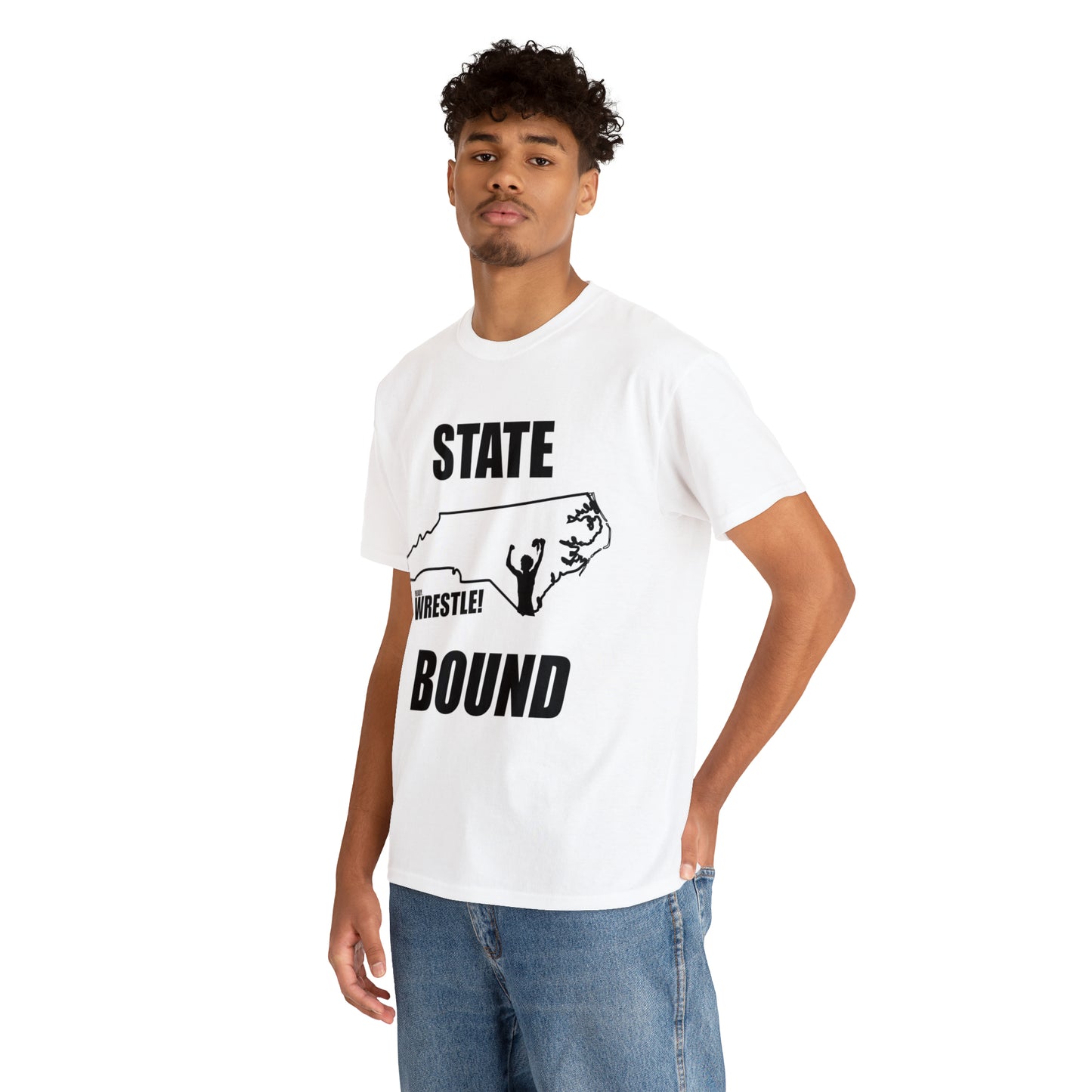 North Carolina State Bound, Black Logo, Unisex Heavy Cotton Tee