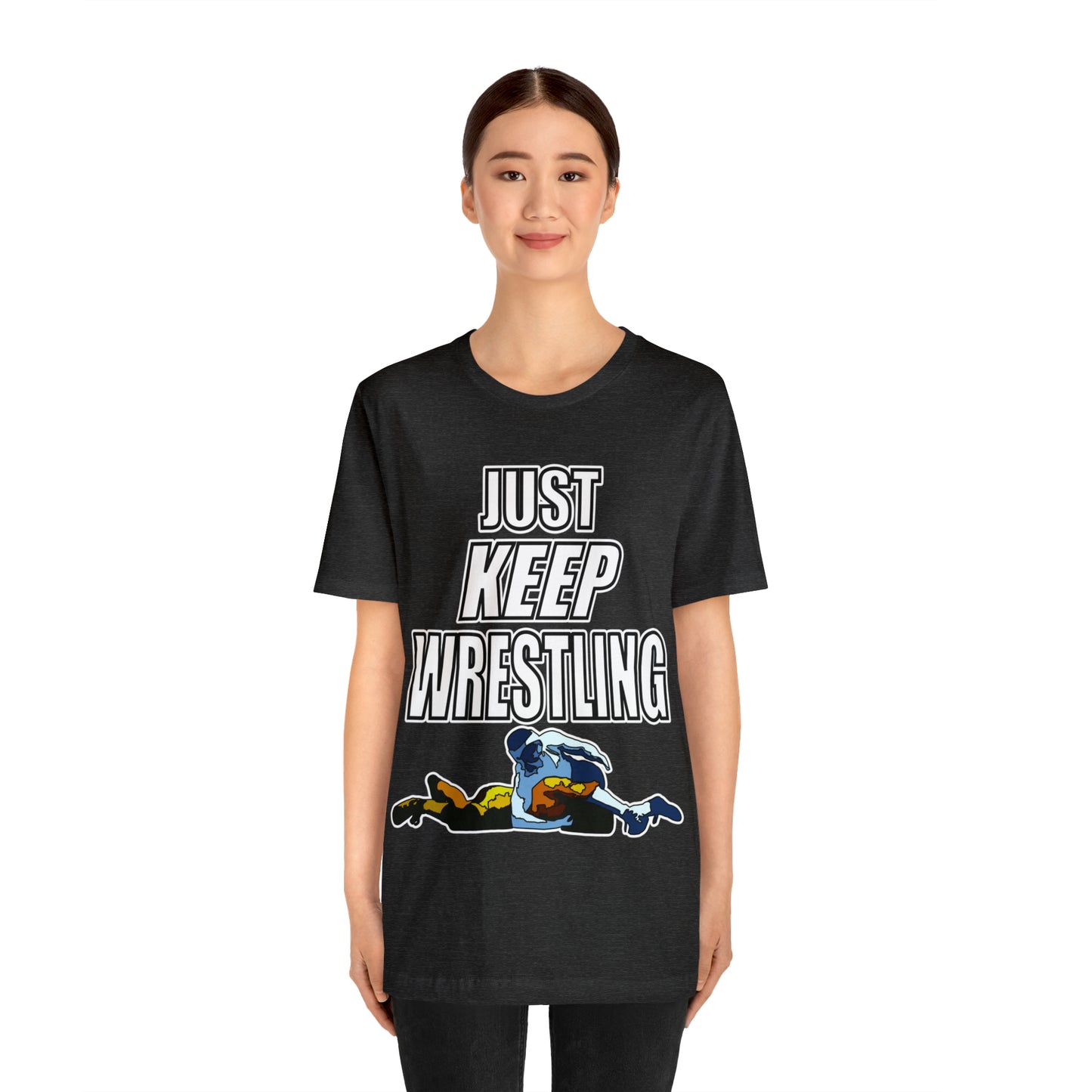 Just Keep Wrestling!, Unisex Heavy Cotton Tee, Bella+Canvas