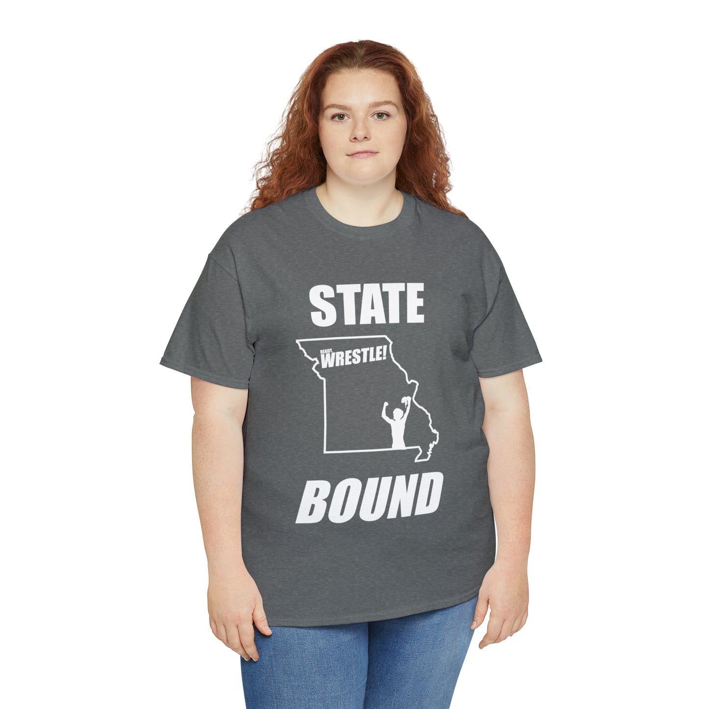 Missouri State Bound, White Logo, Unisex Heavy Cotton Tee