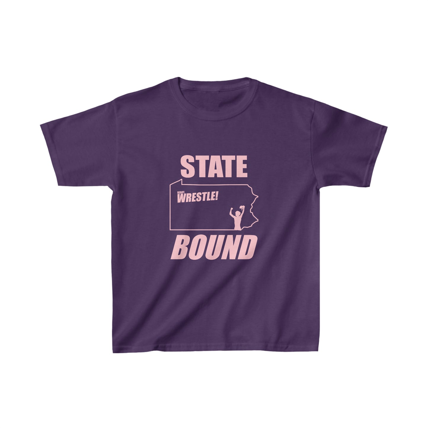 Kids Pennsylvania State Bound, Pink Logo, Unisex Heavy Cotton Tee