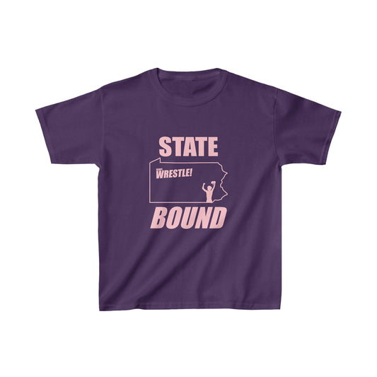 Kids Pennsylvania State Bound, Pink Logo, Unisex Heavy Cotton Tee