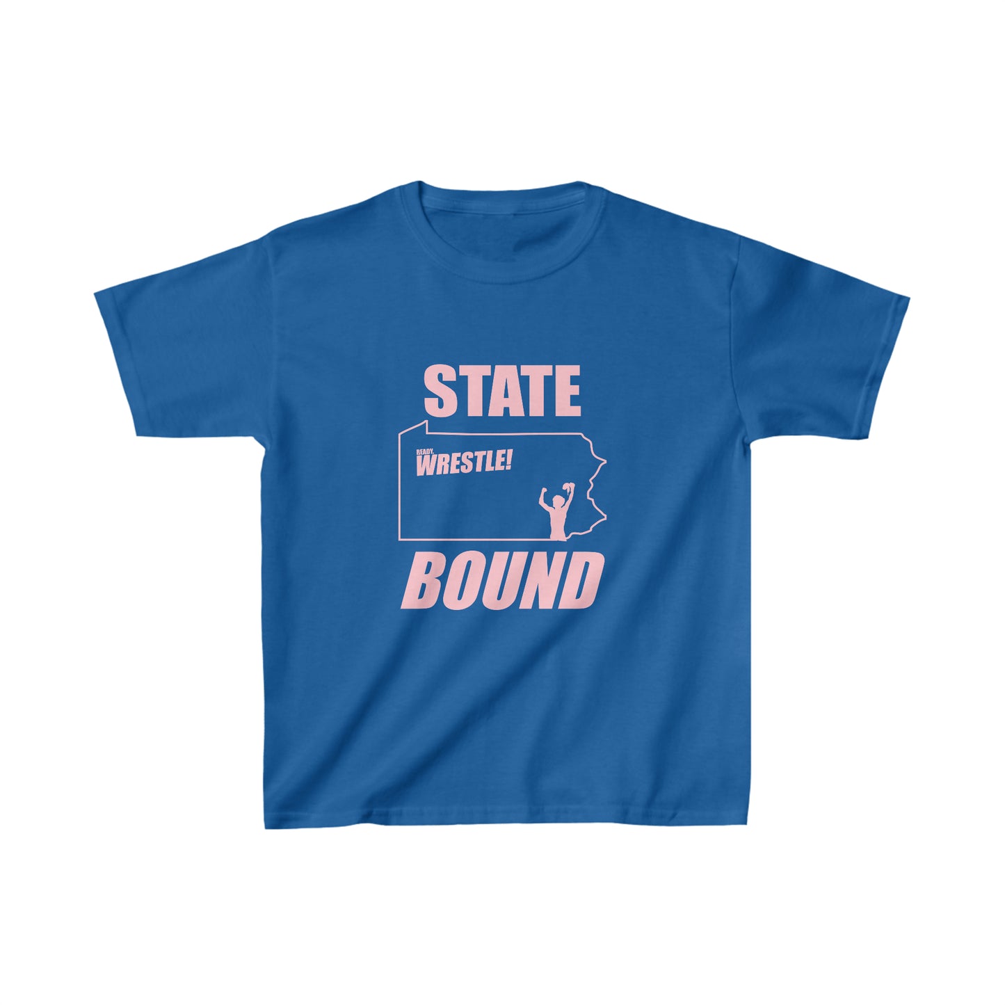 Kids Pennsylvania State Bound, Pink Logo, Unisex Heavy Cotton Tee