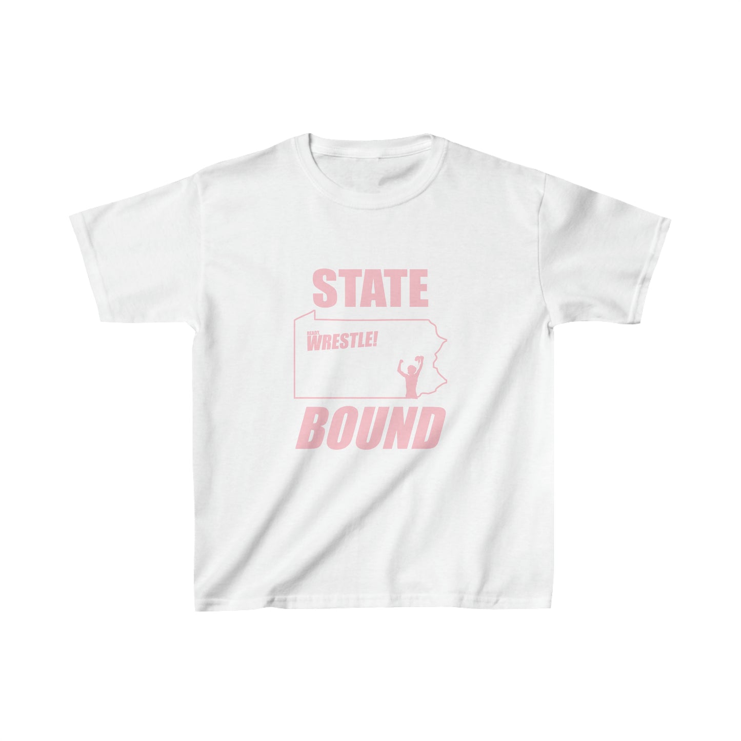 Kids Pennsylvania State Bound, Pink Logo, Unisex Heavy Cotton Tee