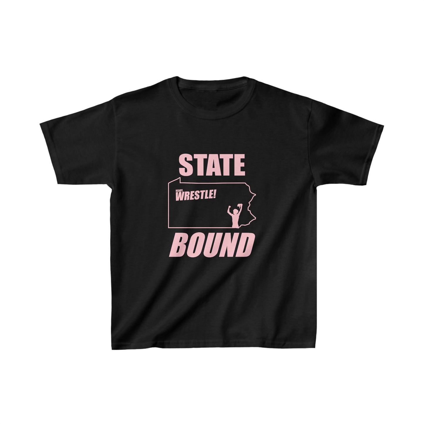 Kids Pennsylvania State Bound, Pink Logo, Unisex Heavy Cotton Tee